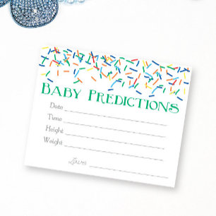 Boy Baby Sprinkle Baby Predictions Game Enclosure Card