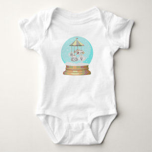 Boy baby winter snow globe yeti bodysuit
