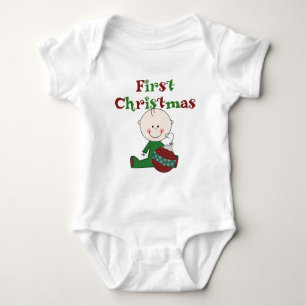 Boy Baby's First Christmas Bodysuit