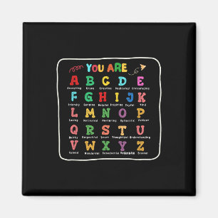 Boy Back To School You Are Letters Alphabet Learn  Magnet