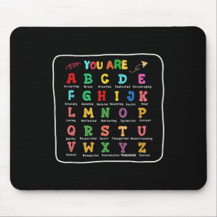 Boy Back To School You Are Letters Alphabet Learn Mouse Pad