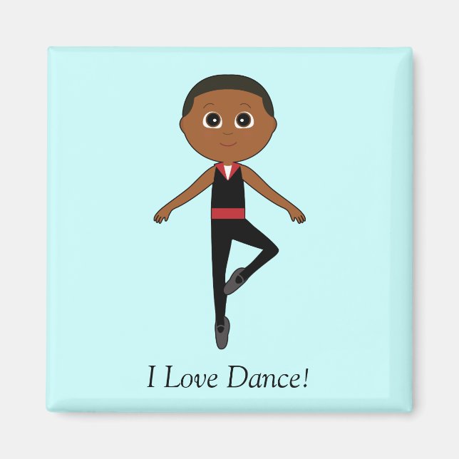 Boy Ballet Dancer: I Love Dance Magnet (Front)
