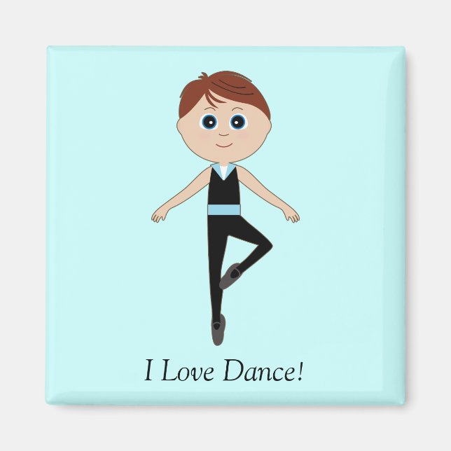 Boy Ballet Dancer: I Love Dance Magnet (Front)