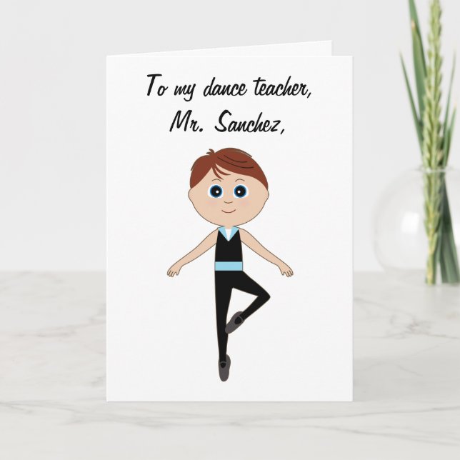 Boy Ballet Dancer: Thank You Teacher (Front)