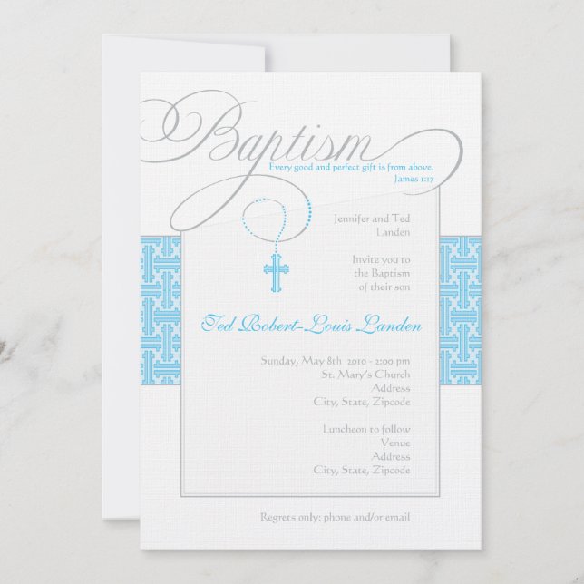 Boy Baptism Invitation (Front)