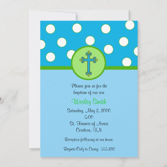 Boy Baptism Invitation (Front)