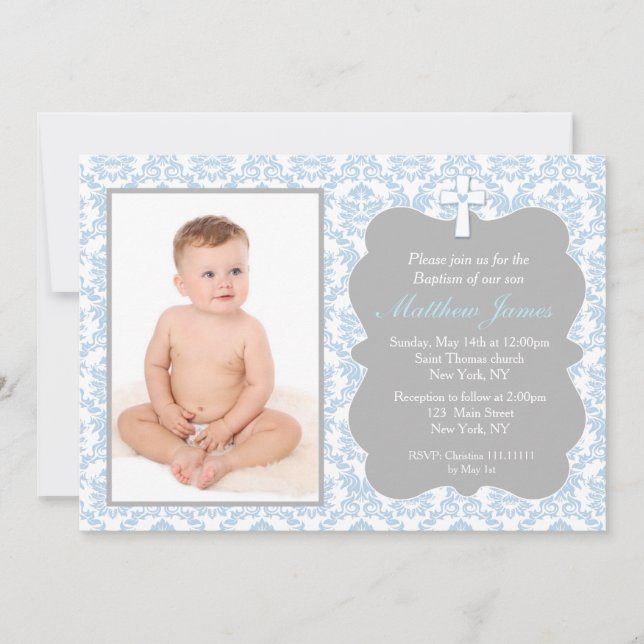 Boy Baptism Invitations (Front)