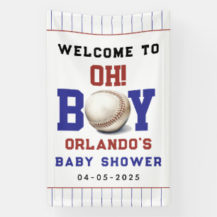 Boy Baseball Baby Shower Cute Sports Party Banner