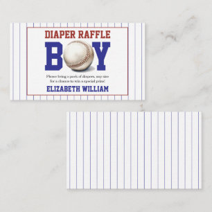 Boy Baseball Baby Shower Cute Sports Party Enclosure Card