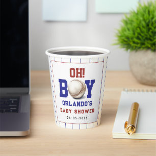 Boy Baseball Baby Shower Cute Sports Party Paper Cups