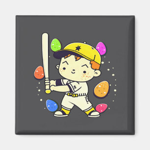 Boy Baseball Player Baseball Easter 1  Magnet