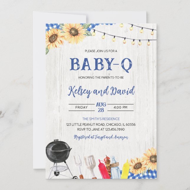 Boy BBQ Baby Shower Invitation (Front)