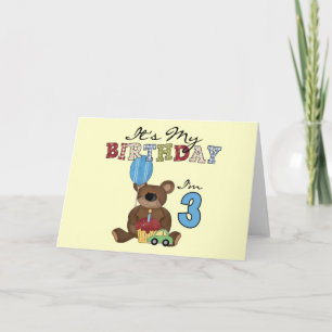 Boy Bear 3rd Birthday Tshirts and Gifts Card
