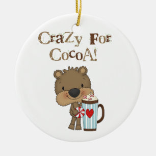 Boy Bear Crazy For Cocoa Holiday Ceramic Tree Decoration