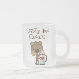 Boy Bear Crazy For Cocoa Holiday Frosted Glass Coffee Mug