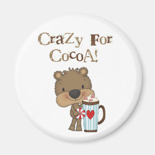 Boy Bear Crazy For Cocoa Holiday Magnet