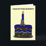 boy bear on cake grandson birthday card<br><div class="desc">Happy Birthday Grandson.</div>