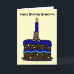 boy bear on cake grandson birthday card<br><div class="desc">Happy Birthday Grandson.</div>