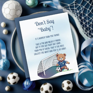 Boy Bear Soccer Baby Shower Don't Say Baby Game