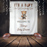 Boy Bearly Wait American Football Baby Shower