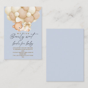 Boy Bearly Wait Books for Baby Shower    Enclosure Card