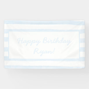 Boy Birthday Beach Club Custom Name Blue Banner