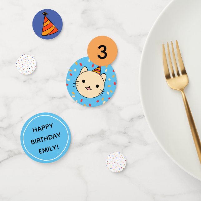 Boy Birthday Blue Cat Party Decoration Confetti (Group)
