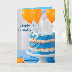 Boy Birthday Cake Holiday Card