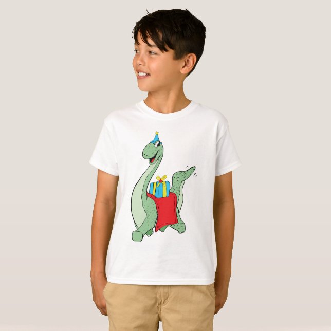 Boy, Birthday Dinosaur T-Shirt (Front Full)