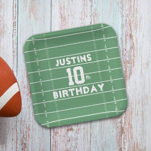 Boy Birthday Football Sports Custom Paper Plate