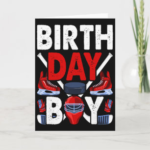 Boy Birthday Party Decorations Hockey Winter Sport Card