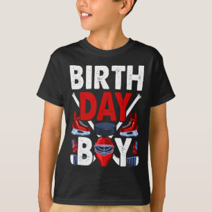 Boy Birthday Party Decorations Hockey Winter Sport T-Shirt
