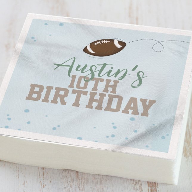Boy Birthday Party Football Custom Napkin (Creator Uploaded)