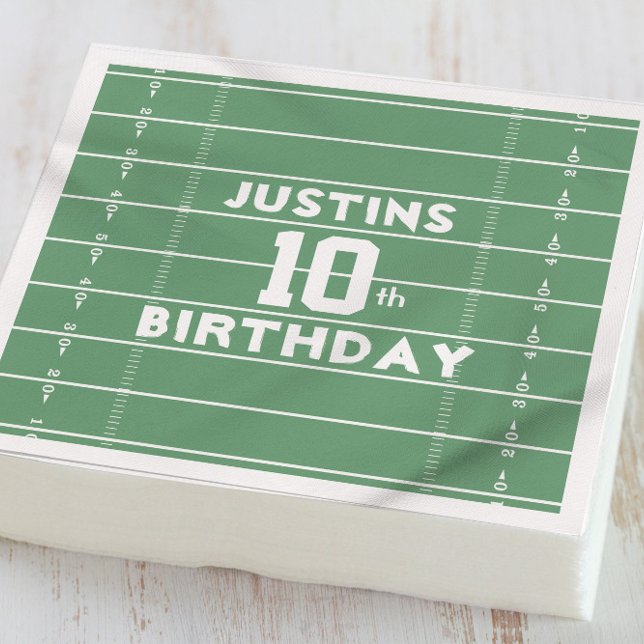 Boy Birthday Party Football Custom Napkin (Creator Uploaded)