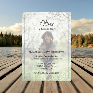 Boy birthday personalized photo party invitation
