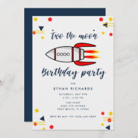 Boy Birthday Two the Moon Rocket Space Theme Party
