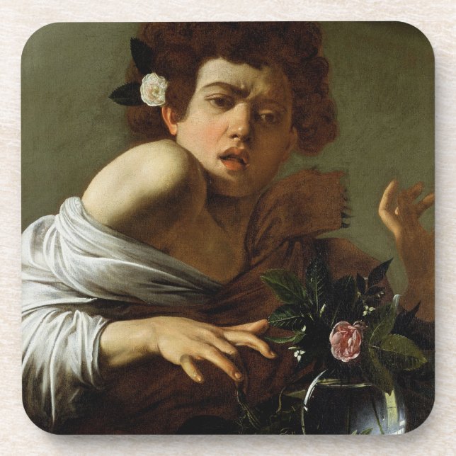Boy Bitten by a Lizard, c.1595-1600 (oil on canvas Coaster (Front)