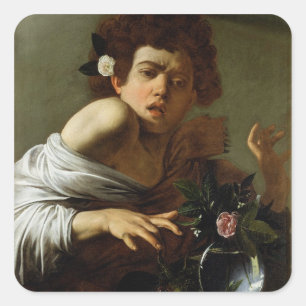 Boy Bitten by a Lizard, c.1595-1600 (oil on canvas Square Sticker