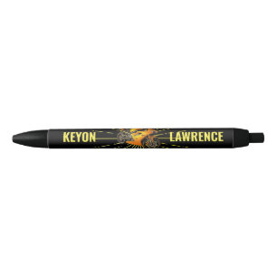 Boy Black & Gold Motorbike Motorcycle Bike Modern  Ink Pen