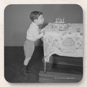 Boy Blowing Out Candles Coaster