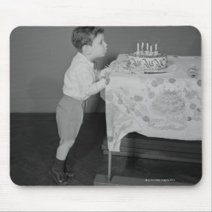 Boy Blowing Out Candles Mouse Pad