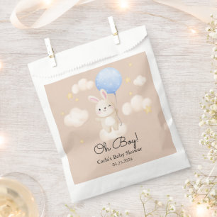 Boy Blue Balloon Cute Bunny Baby Shower Favour Bags