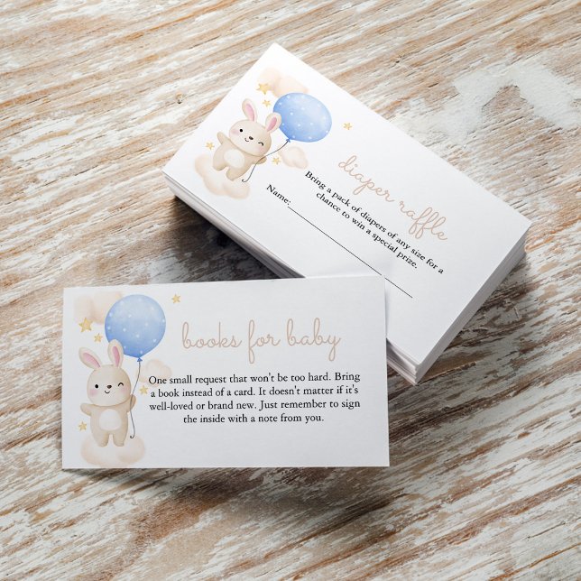 Boy Blue Balloon Cute Bunny Books for Baby Enclosure Card (Creator Uploaded)