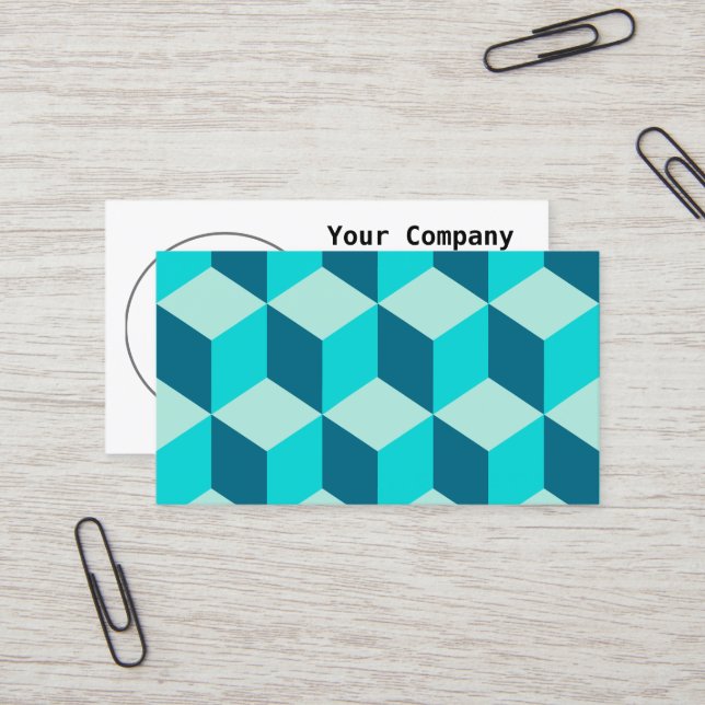 Boy Blue Building Blocks Seamless Pattern Business Card (Front/Back In Situ)