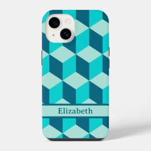 Boy Blue Building Tumbling Blocks Name iPhone 14 Case