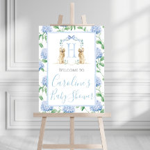 Boy Blue Dog Baby Shower Preppy Southern