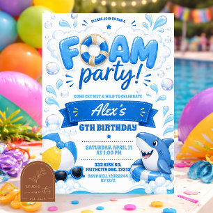 Boy Blue Foam party invitation