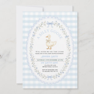 Boy Blue Silly Goose Grandmillenial Baby Shower Invitation