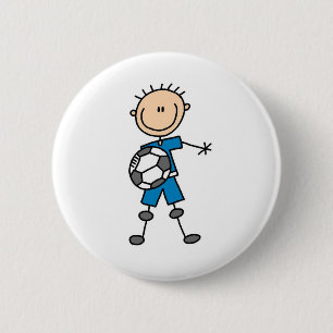 Boy Blue Uniform Soccer 6 Cm Round Badge