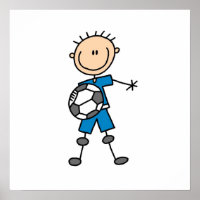 Boy Blue Uniform Stick Figure Soccer Player Gifts
